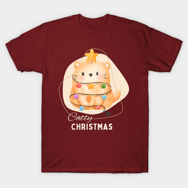 Catty Christmas T-Shirt by NICHE&NICHE